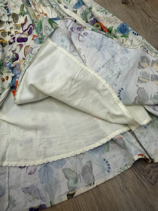 NWT by Anthropologie Floral Cream V-Neck Maxi Dress with Puff Sleeves - Picture 7 of 11